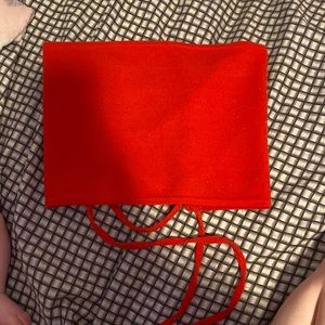 red topless top worn only once when trying it on didnt like how it looked on me